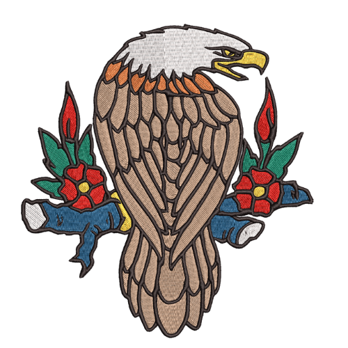 free eagle machine embroidery design for jacket JEF PES DST 6x6.5