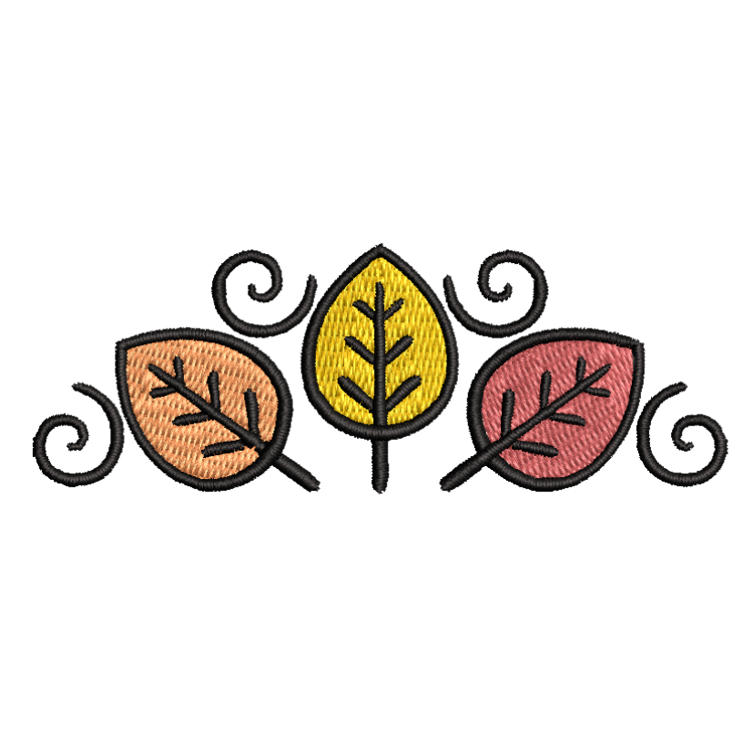 free fall leaves border machine embroidery design 4x4 5x7 pes jef dst