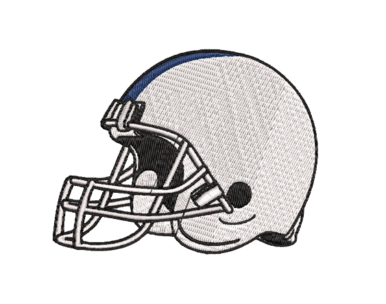free football helmet machine embroidery design pes jef dst