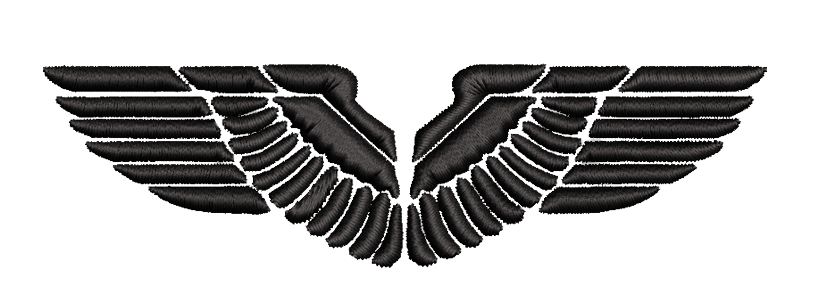 free aviator wings machine embroidery design pes jef dst