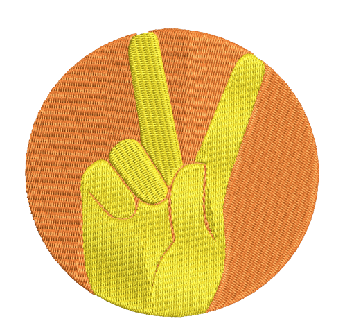 free peace sign machine embroidery design pes jeft dst