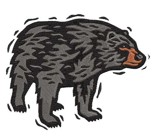 free black bear machine embroidery design pes jef dst