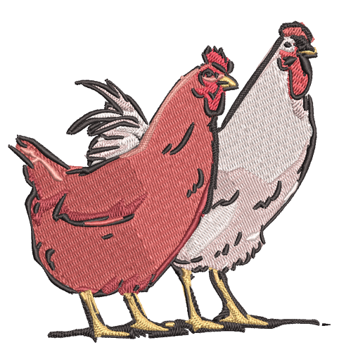 free chickens machine embroidery design pes jef dst
