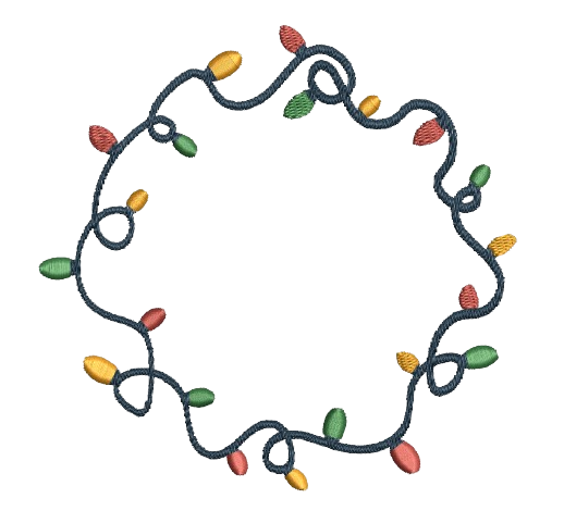 free christmas lights frame machine embroidery design pes jef dst