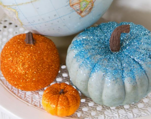 sparkle mini pumpkin decorations