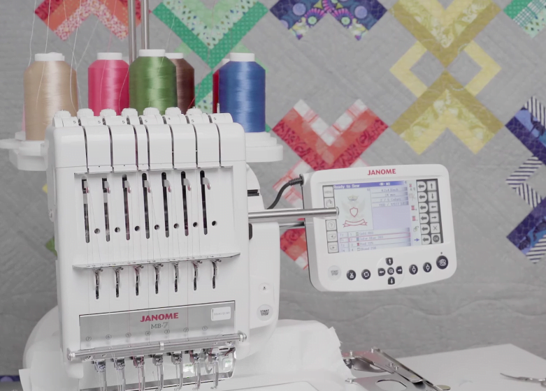 janome mb7 affordable multi needle embroidery machine