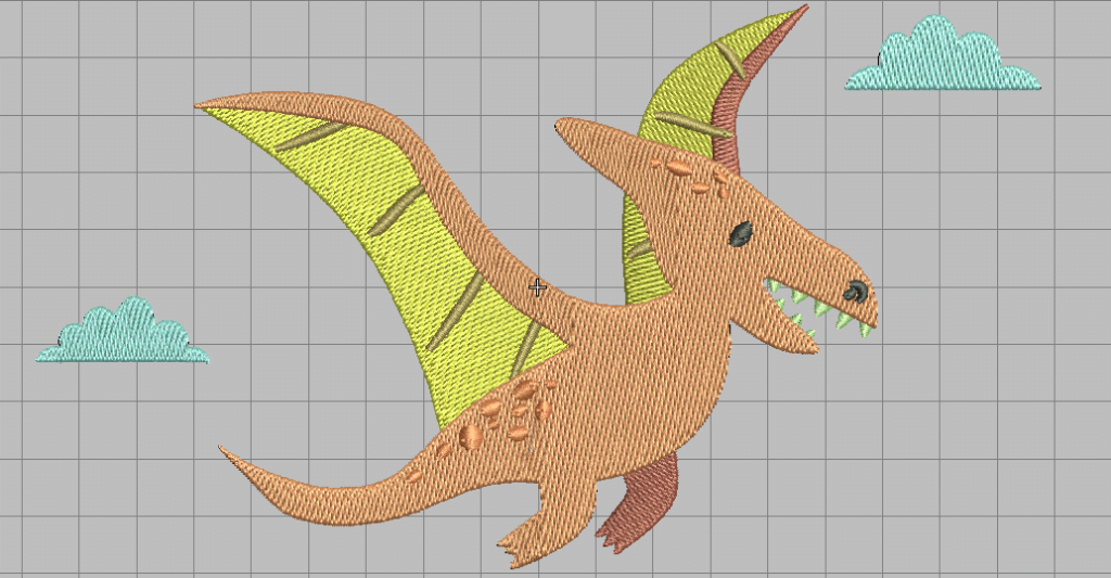 free pterodactyl dinosaur embroidery design
