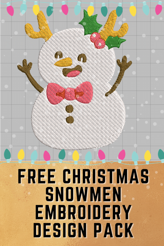 free christmas snowmen machine embroidery designs pack pinterest pin