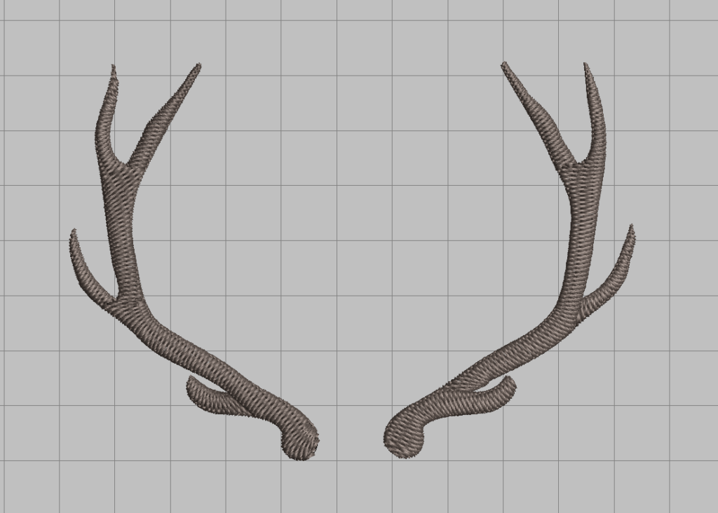 free deer antlers hunting machine embroidery design