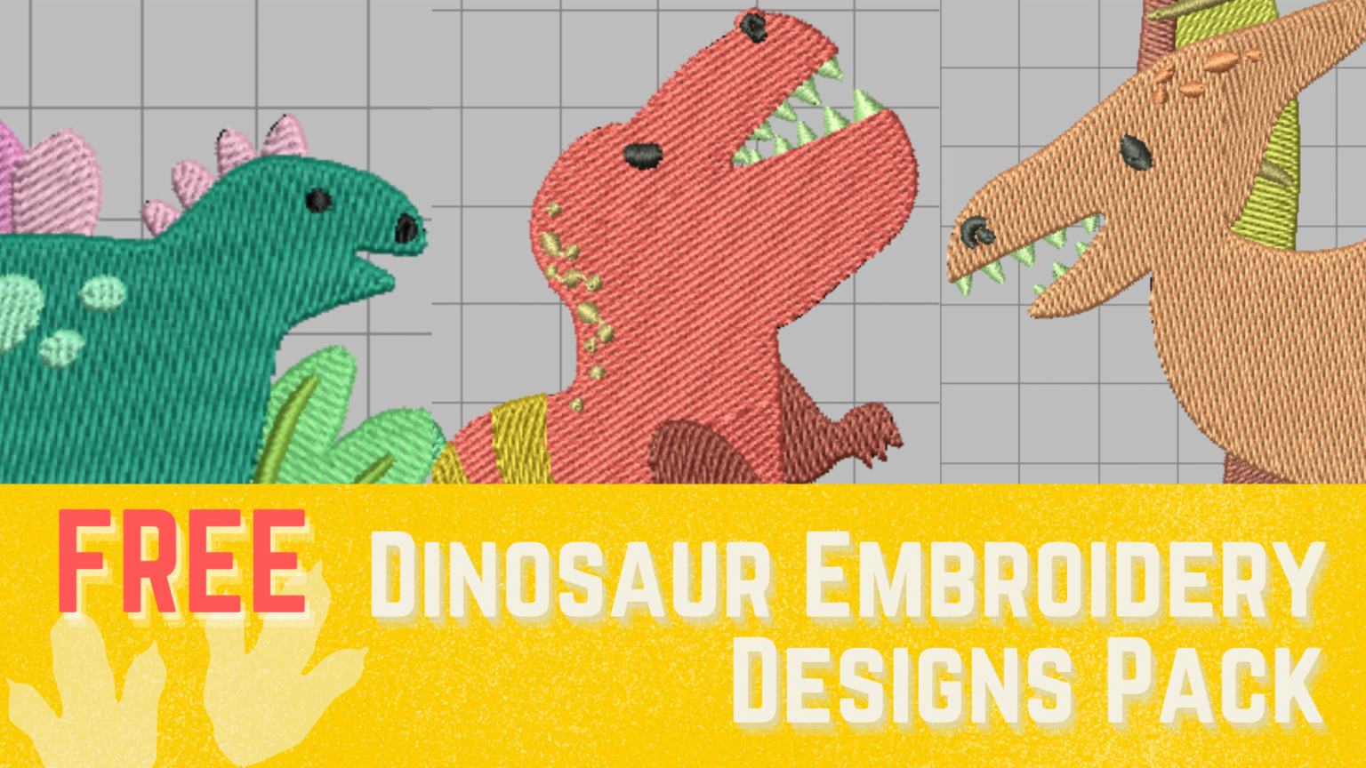 Dinosaur Embroidery Design Birthday - Design Talk
