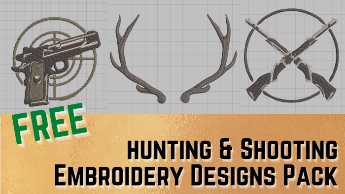 free deer hunting and shooting machine embroidery design pack download