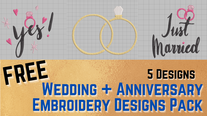 free wedding machine embroidery designs