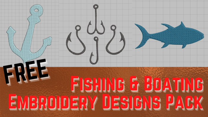 free fishing and boat machine embroidery designs