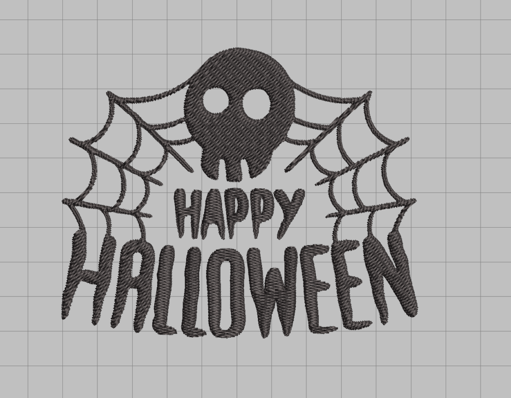 free happy halloween skull machine embroidery design