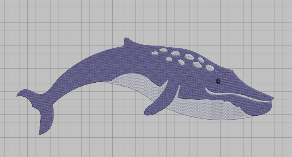 free humpback animal whale machine embroidery design
