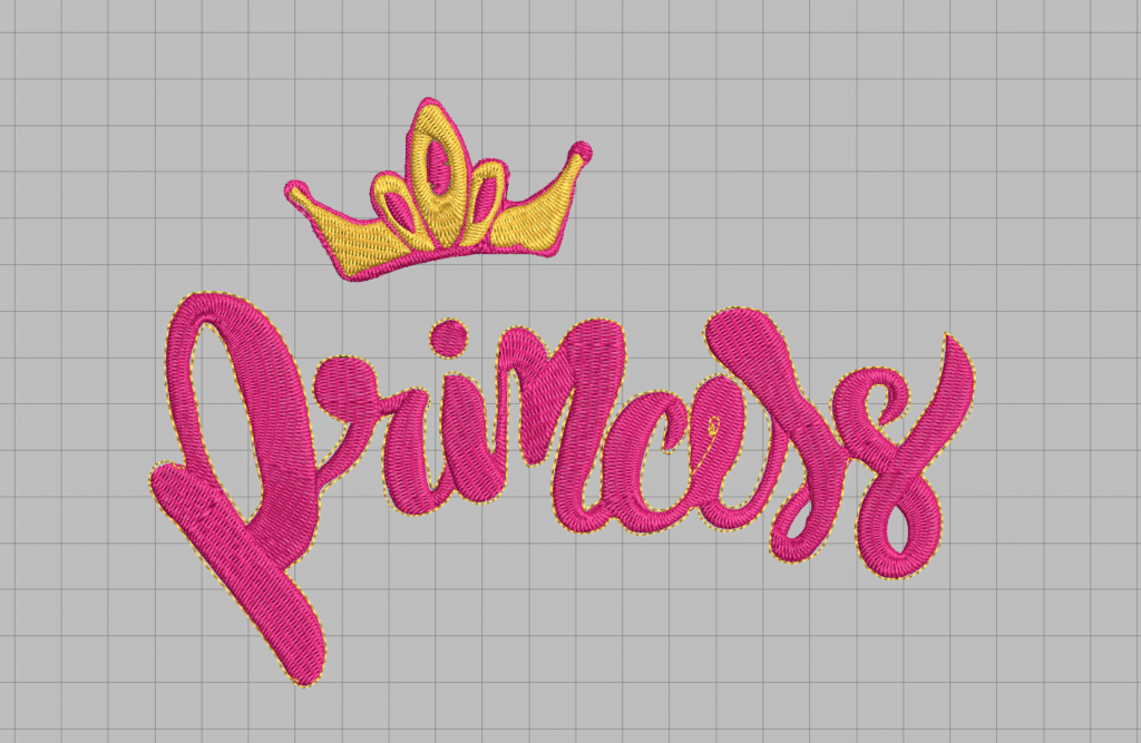 free princess crown machine embroidery design