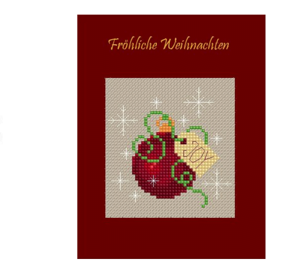 free christmas card cross stitch pattern