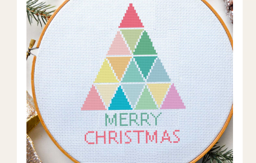 modern christmas tree cross stitch pattern free