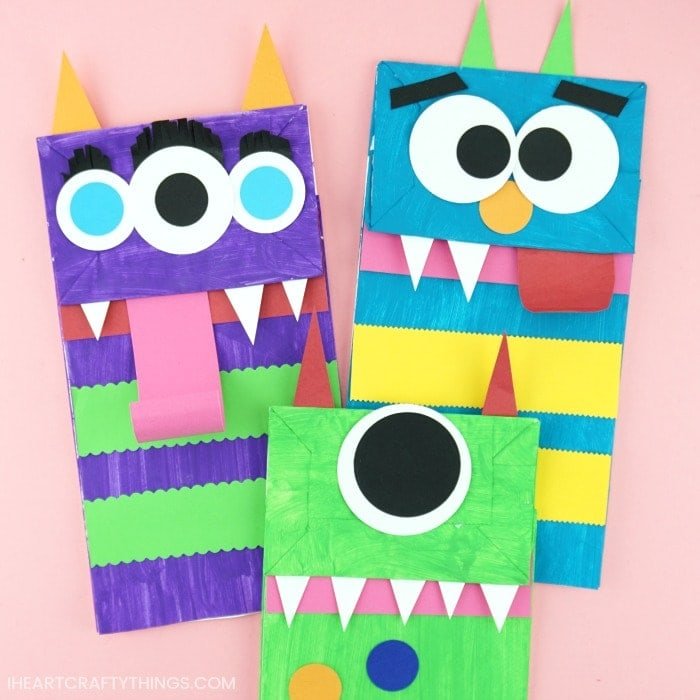 paper bag monster craft for 3 year old