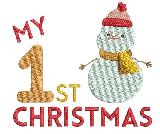 my 1st christmas snowman machine embroidery design pes jef dst
