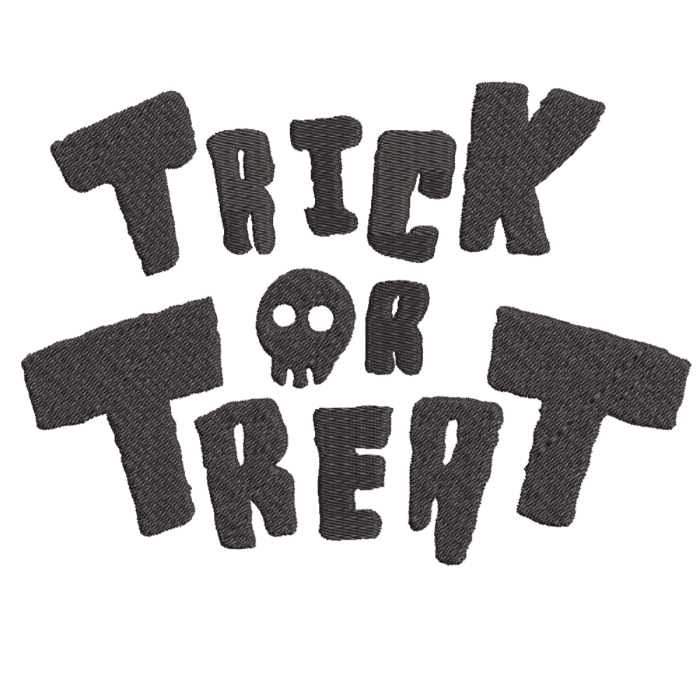 Halloween Trick or Treat Skull machine embroidery design dst jef pes