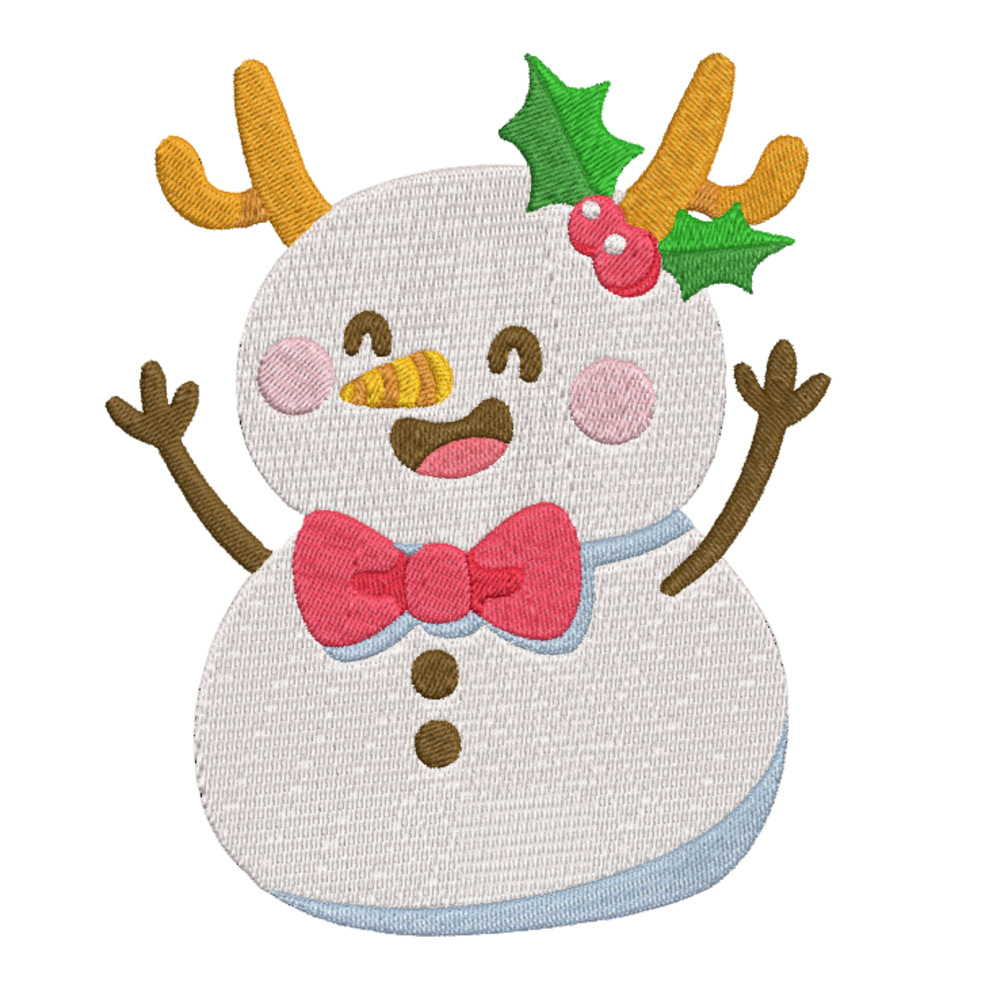 Christmas snowman machine embroidery design 4.*" x 5.9" PES DST JEF