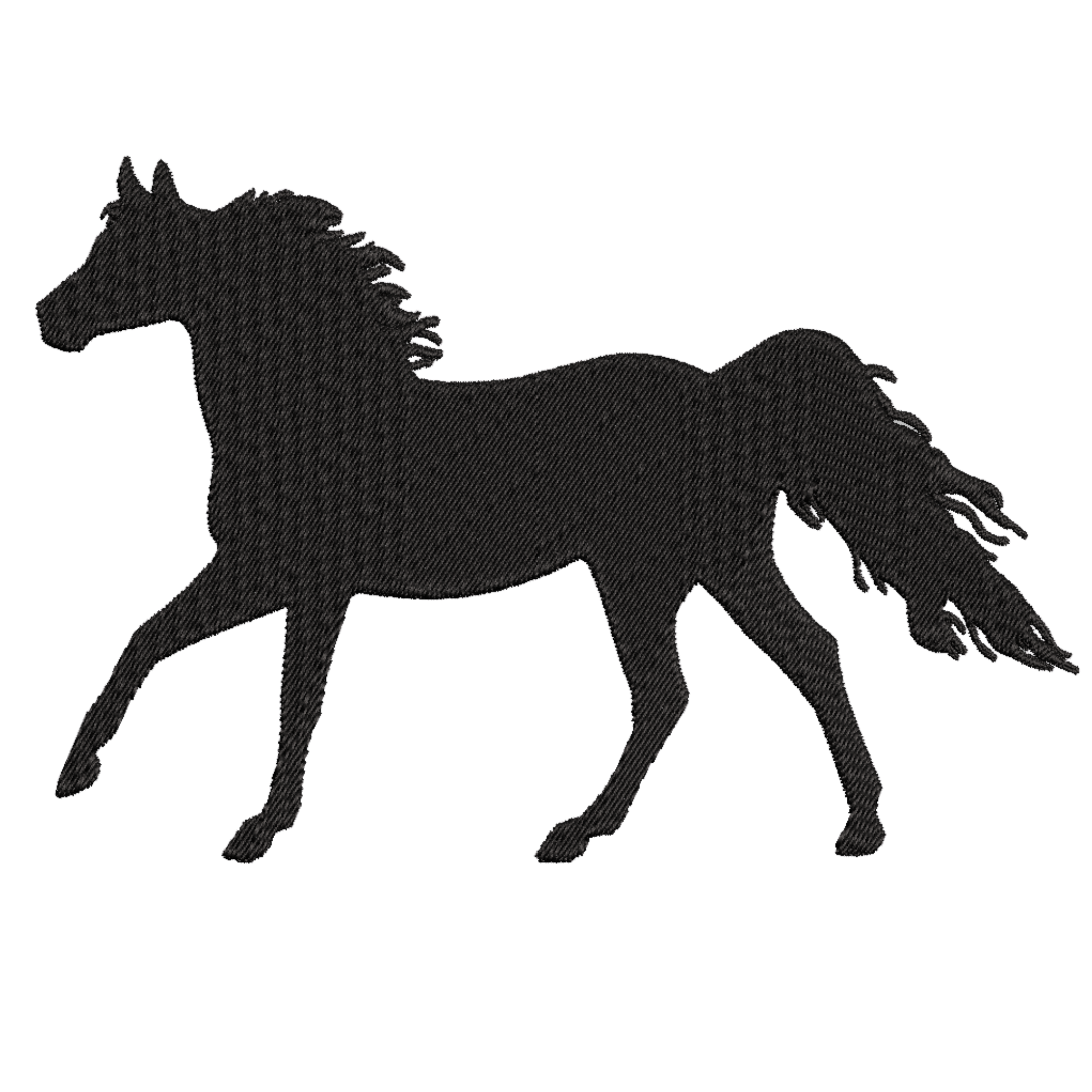 free horse silhouette machine embroidery design PES JEF DST 7x4.7