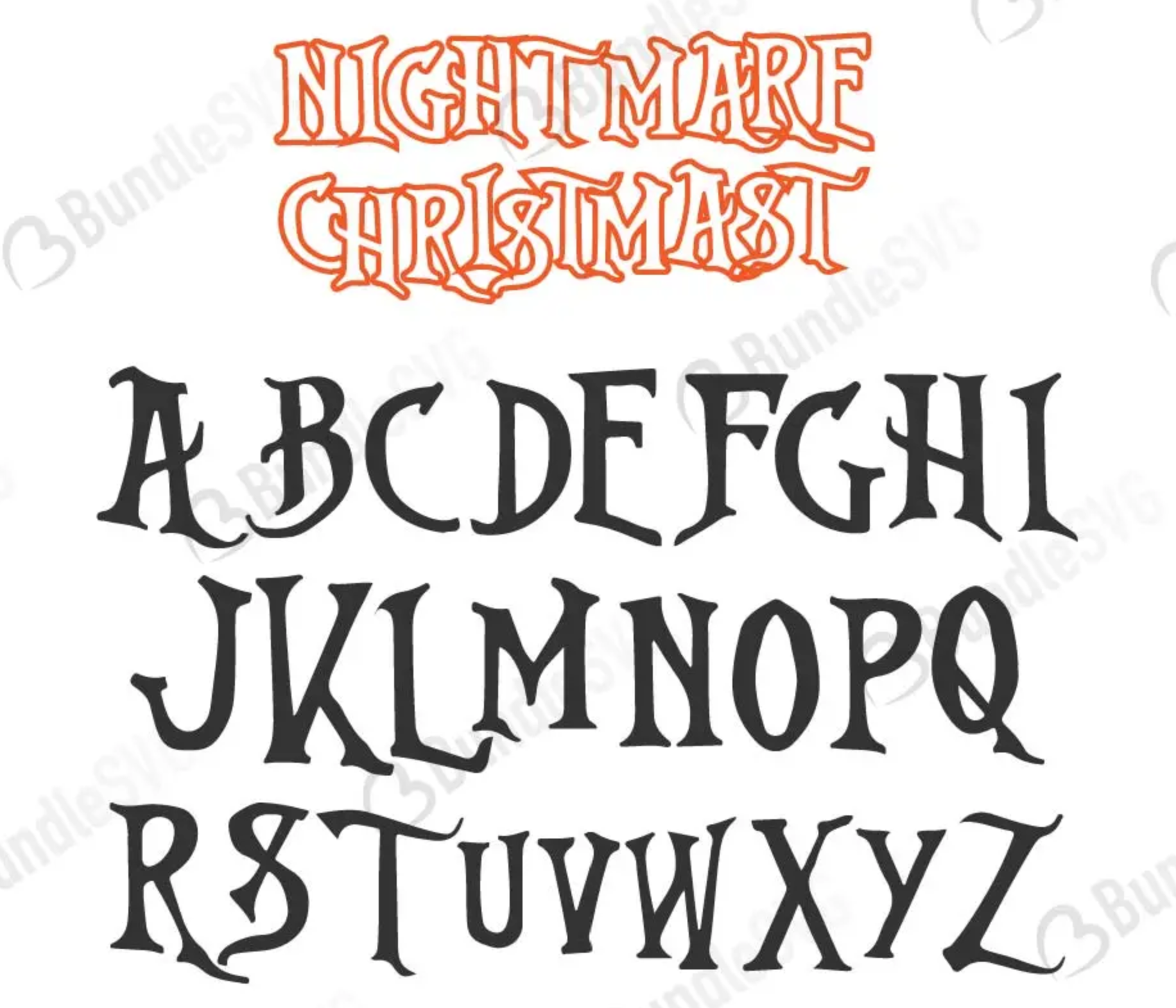 free nightmare before christmas svg letters