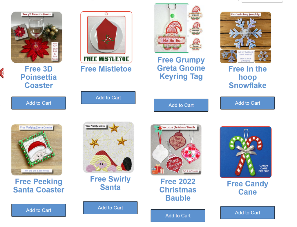 free in the hoop christmas machine embroidery projects