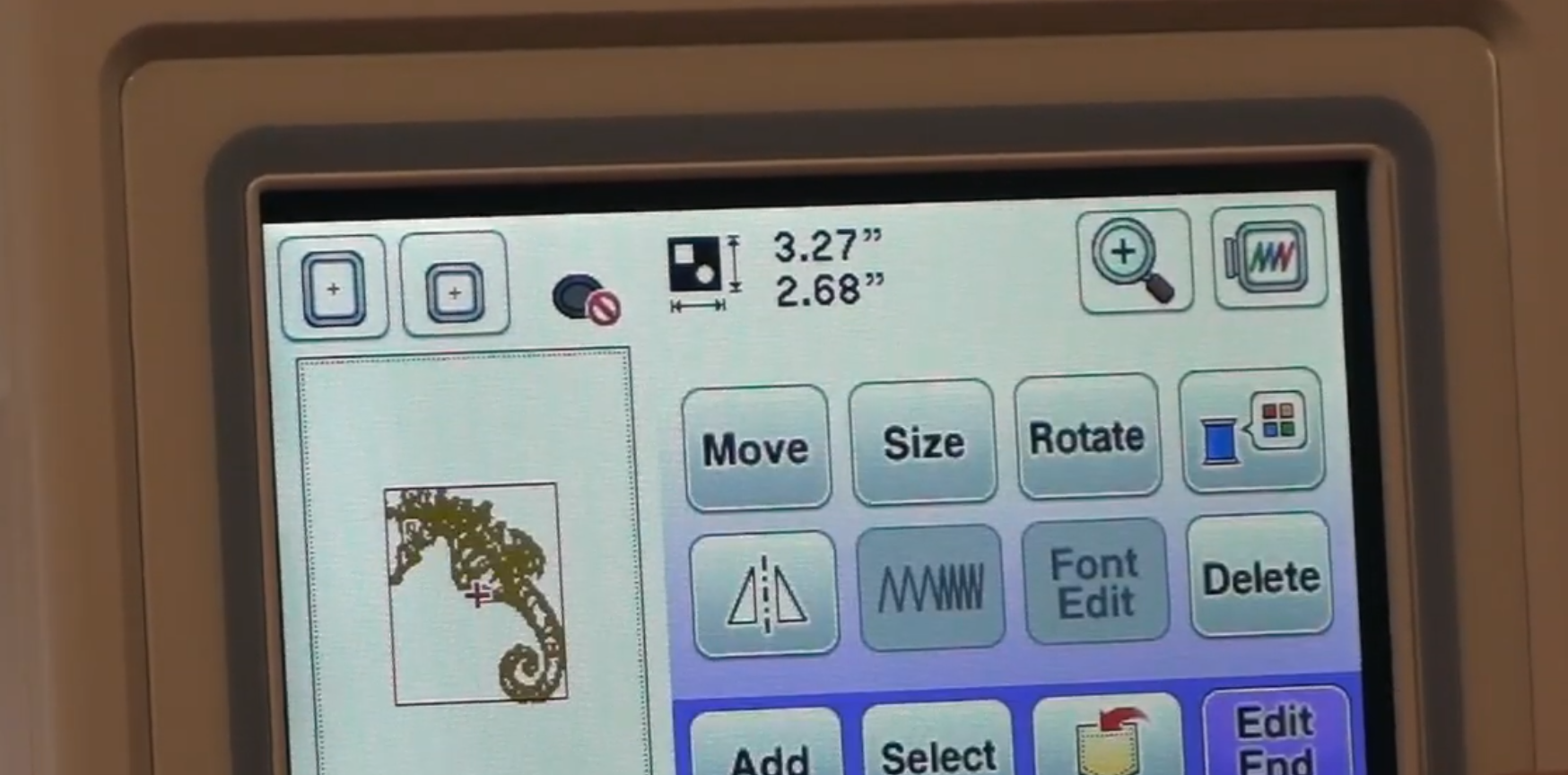 how to resize an embroidery design on a brother embroidery machine