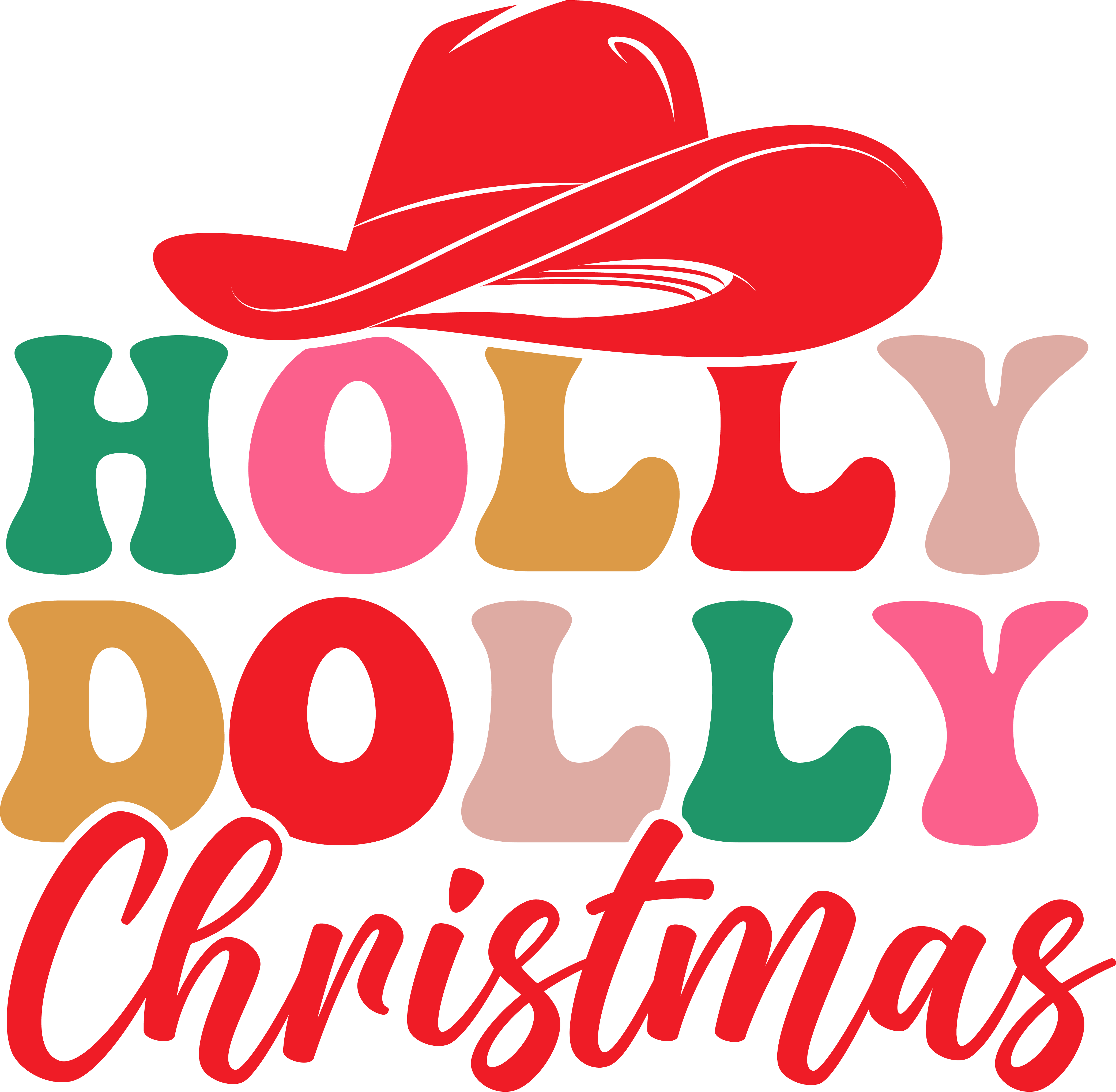 free holly dolly christmas svg design