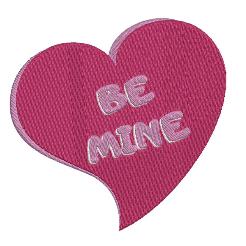 free be mine candy heart embroidery design for valentines day pes jef dst 4x4