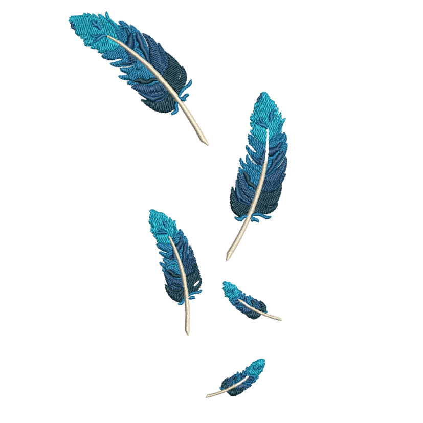 free feathers machine embroidery design pes jef dst 5x7