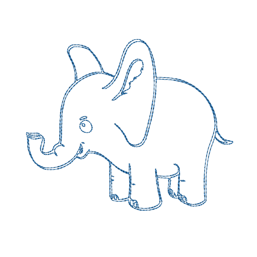 free baby elephant machine embroidery design for quilt pes jef dst 4x4 5x7