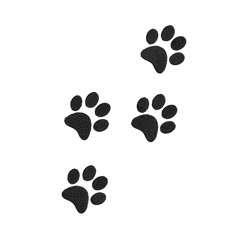 free paw print embroidery design jef pes dst 4x4 5x7