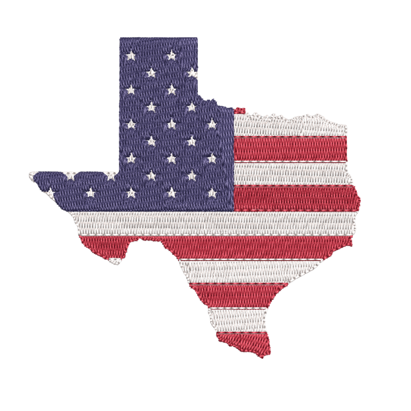free texas usa flag machine embroidery design 4x4 7x7 pes jef dst