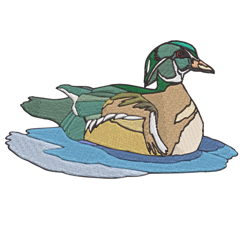 free wood duck machine embroidery design pes jef dst 5x7