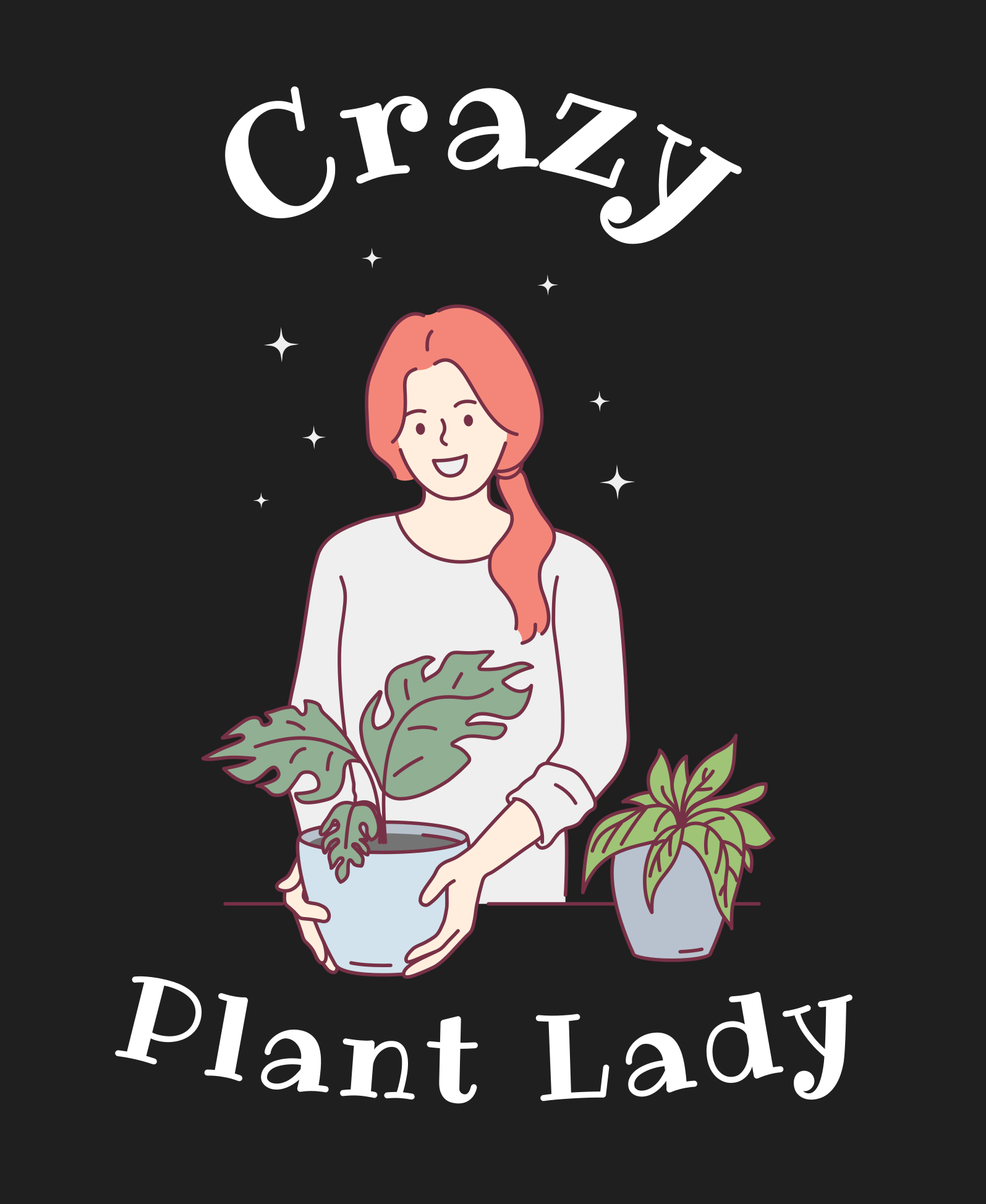 free crazy plant lady svg t shirt design commercial use