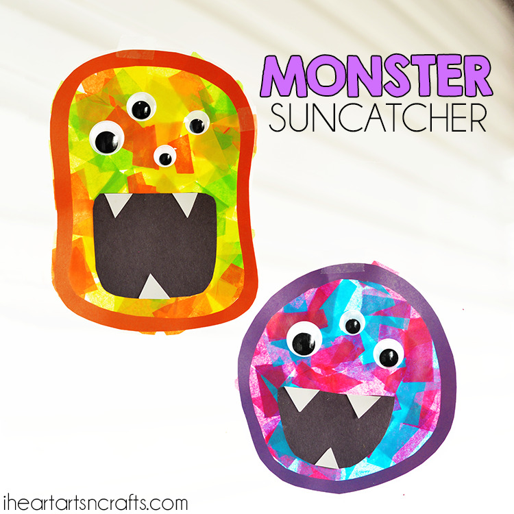 preschool monster suncatchers  project