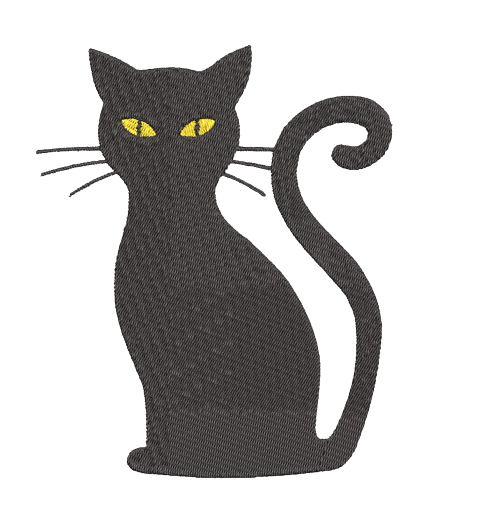 free black cat halloween machine embroidery design pes jef dst 4x4 5x6