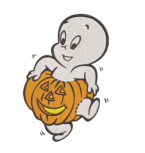 free casper the ghost halloween machine embroidery design 4x4 5x5 pes jef dst