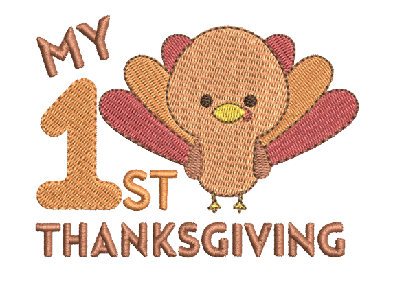 My 1st Thanksgiving Turkey Embroidery Design
