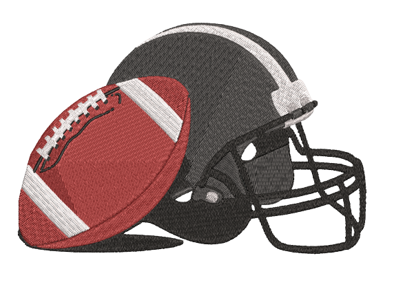Football and Helmet Embroidery Design