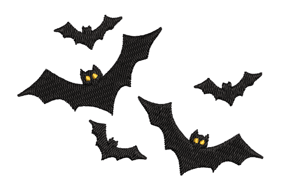 free halloween bats machine embroidery design pes jef dst