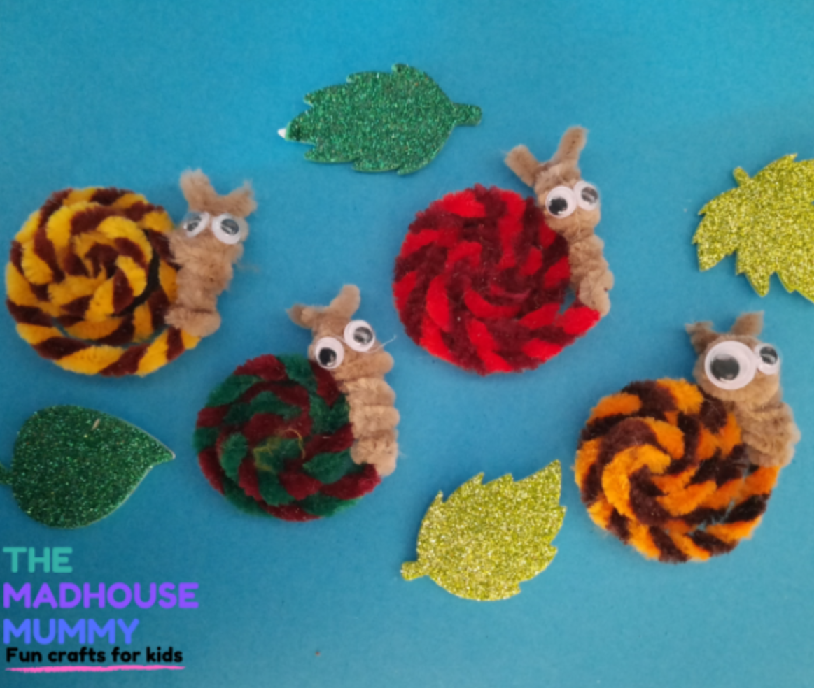easy crafts to do with pipe cleaners snail with googly eyes