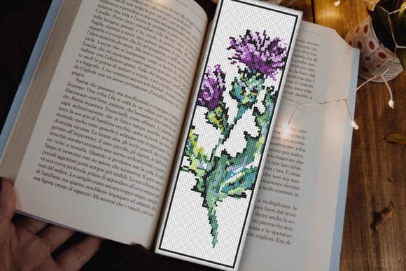 free cross stitch patterns for bookmarks thistle