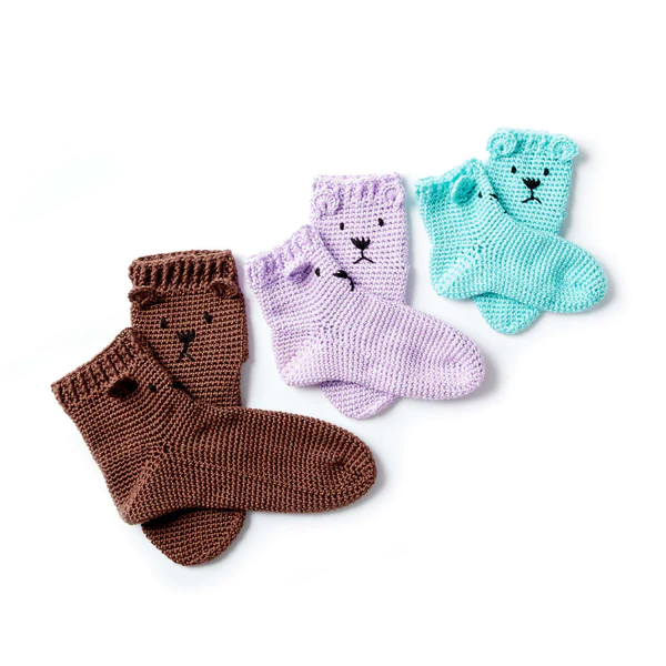 free bear crochet slipper sock pattern