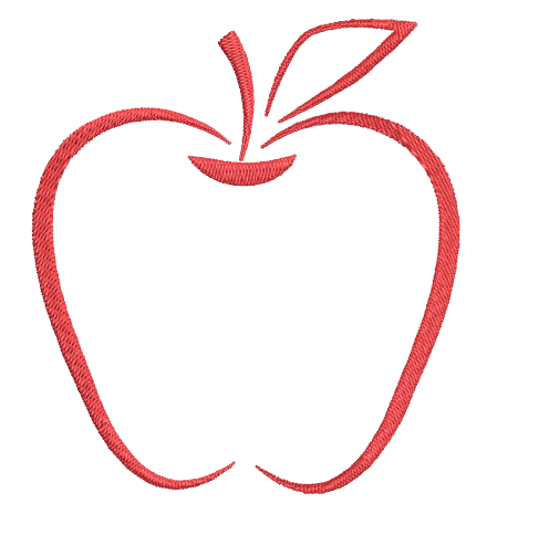 free apple outline machine embroidery design