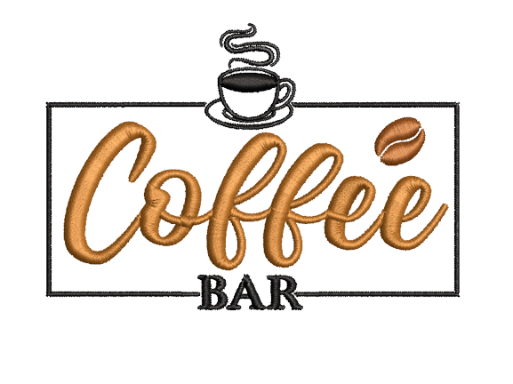 free coffee bar machine embroidery design pes jef dst
