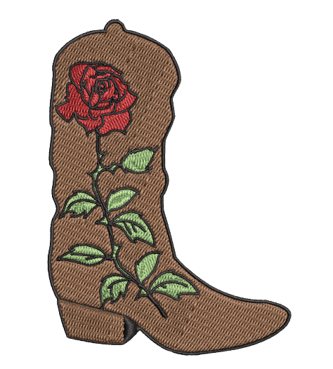 Free Cowboy Boot Embroidery Design